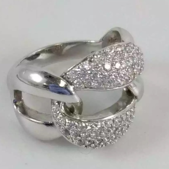 Sterling Silver Jewelry - 925 Silver EUC Signed Designer White Stones 9 Mint